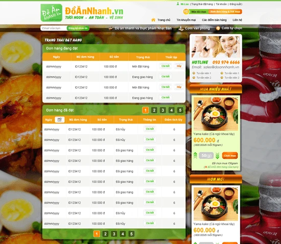 Thiết kế Website thương mại điện tử Đồ ăn nhanh