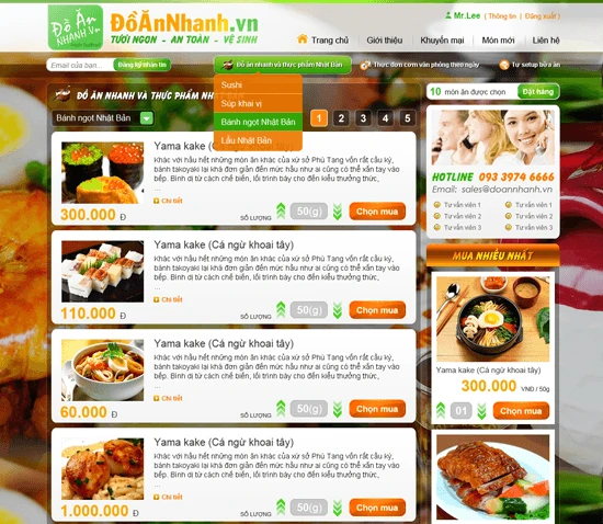 Thiết kế Website thương mại điện tử Đồ ăn nhanh