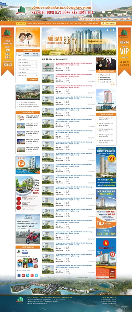 Thiết kế website BĐS nhadathalong.vn - Sàn giao dịch BĐS Hồng Gai Hạ Long