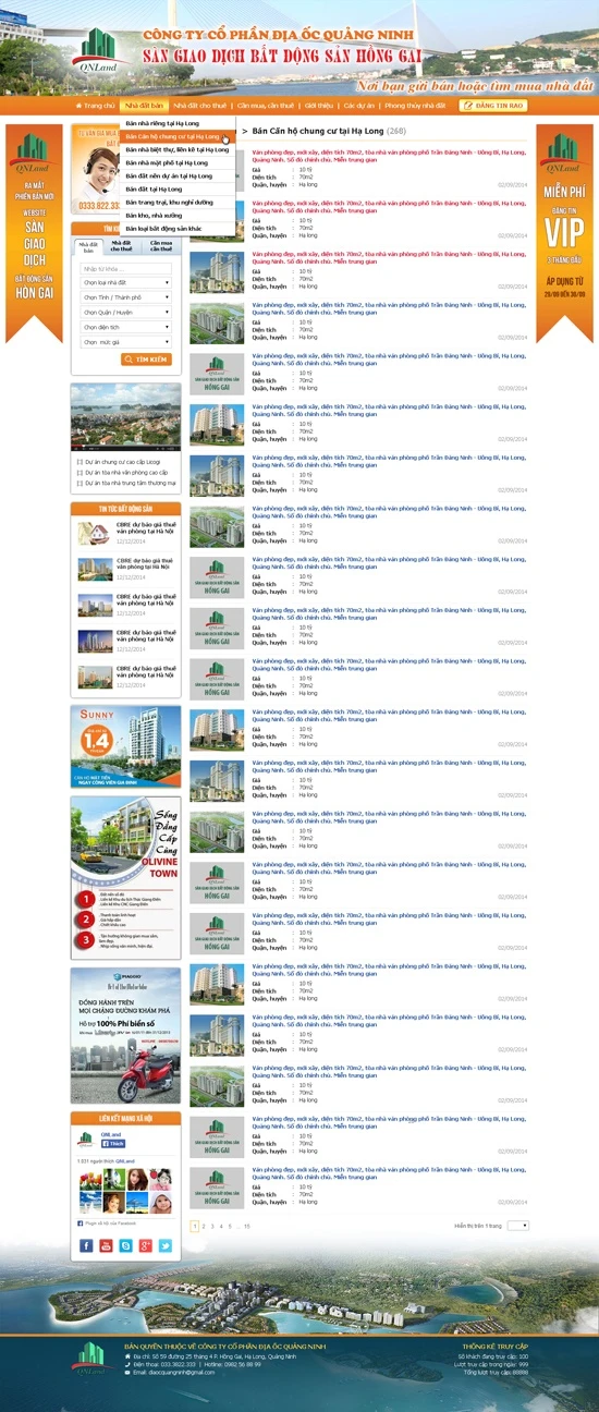 Thiết kế website BĐS nhadathalong.vn - Sàn giao dịch BĐS Hồng Gai Hạ Long