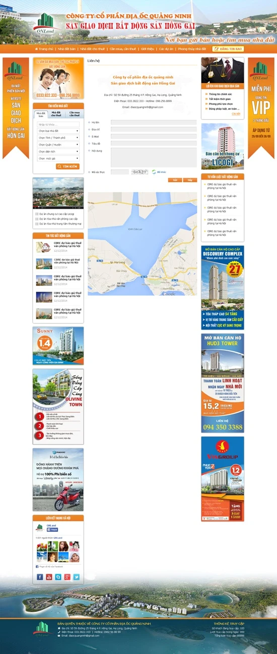 Thiết kế website BĐS nhadathalong.vn - Sàn giao dịch BĐS Hồng Gai Hạ Long