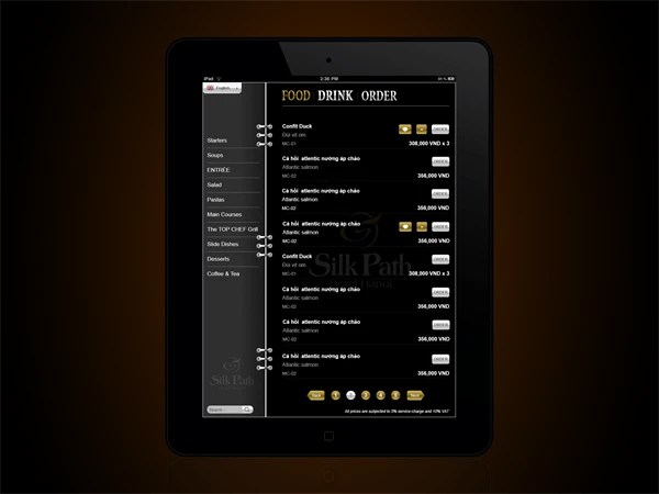 Thiết kế phần mềm Thực đơn điện tử cho Silk Path