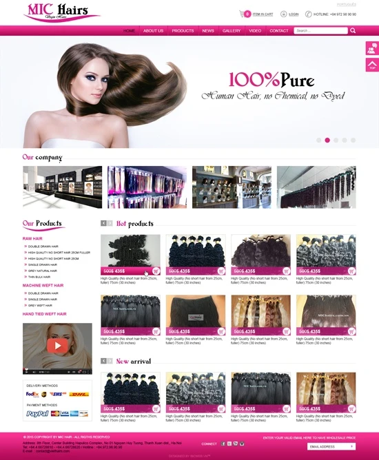 Thiết kế website thương mại điện tử thanh toán trực tuyến Viethairs