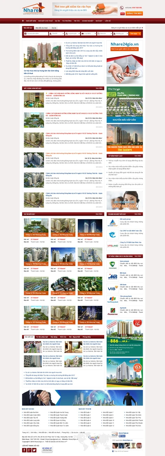 Thiết kế website BĐS giatrithuc.com.vn - Kênh thông tin nhà đất giá rẻ
