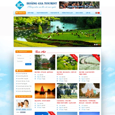 Thiết kế website giới thiệu tour du lịch hoanggiatourist.vn