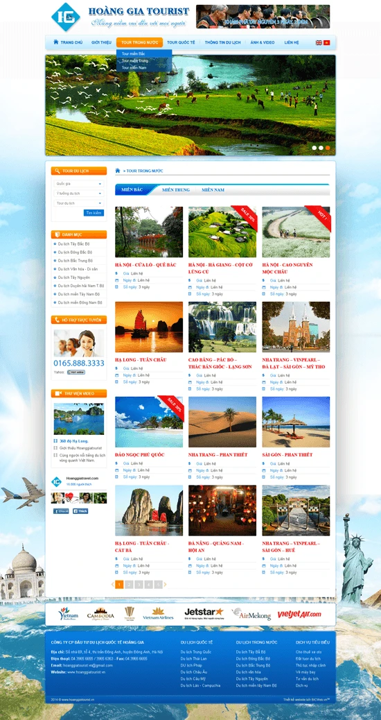 Thiết kế website giới thiệu tour du lịch hoanggiatourist.vn