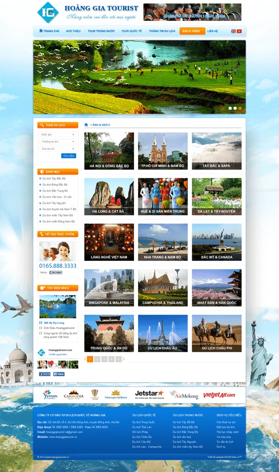 Thiết kế website giới thiệu tour du lịch hoanggiatourist.vn