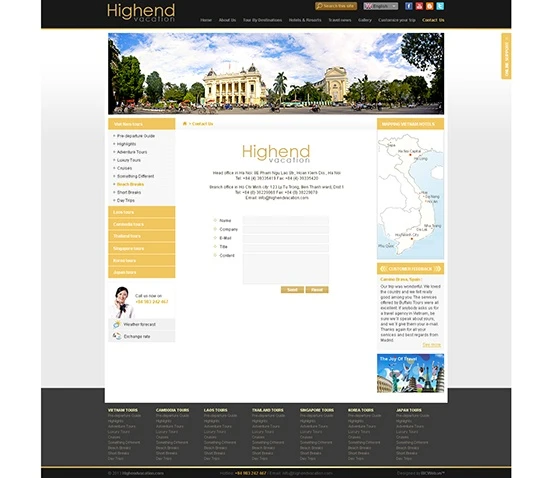 Thiết kế website du lịch Highend Vacation