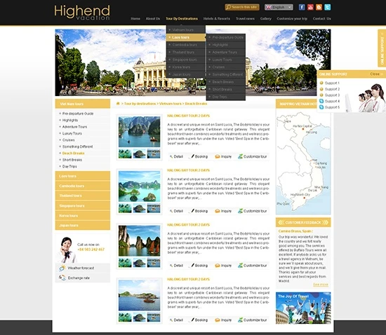 Thiết kế website du lịch Highend Vacation