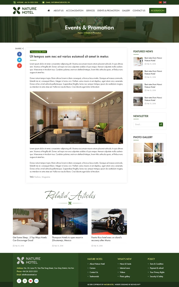 Khách sạn Nature - Cầu Giấy - Hà Nội