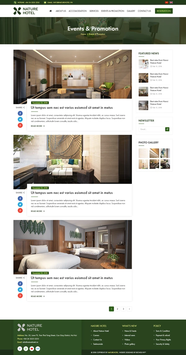 Khách sạn Nature - Cầu Giấy - Hà Nội