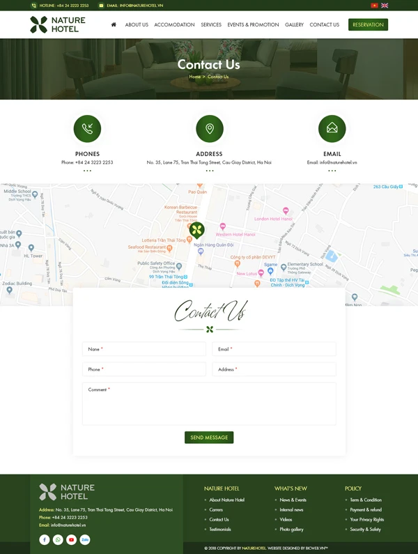 Khách sạn Nature - Cầu Giấy - Hà Nội