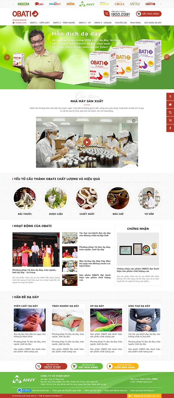 Nhãn hàng dược Obati - Tập đoàn Anvy Group