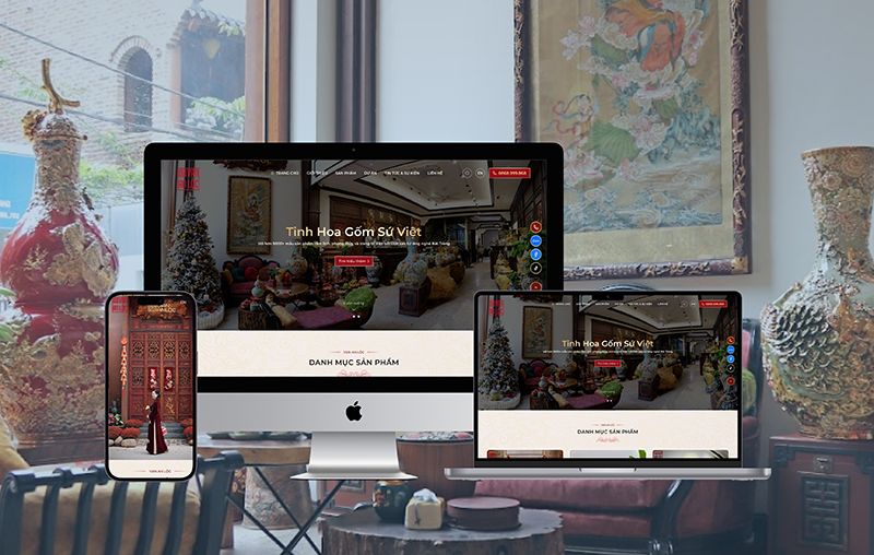 Thiết kế website gốm sứ Vạn An Lộc: Số hóa tinh hoa Bát Tràng cùng BICWeb