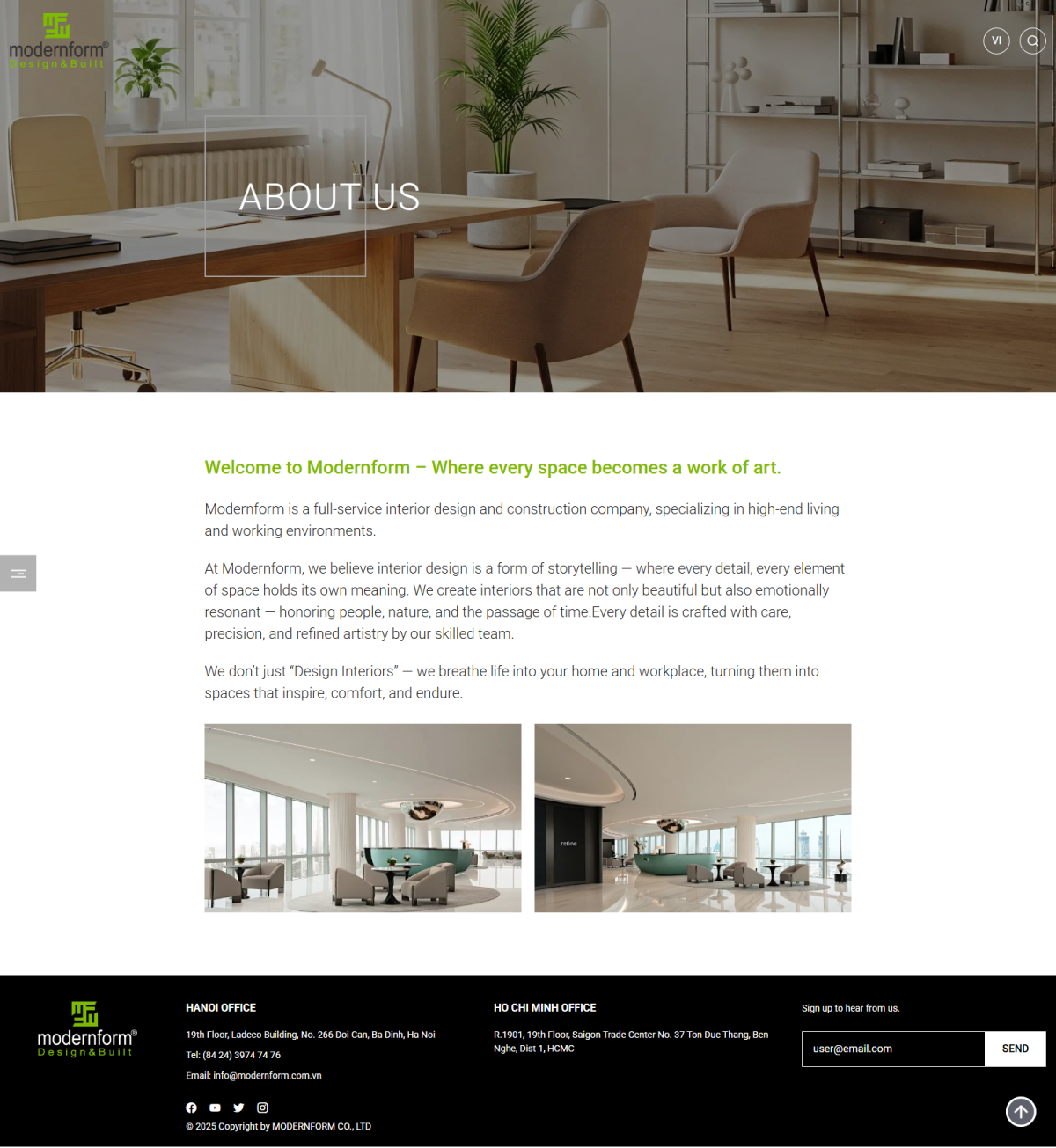 Thiết kế và thi công nội thất Modernform