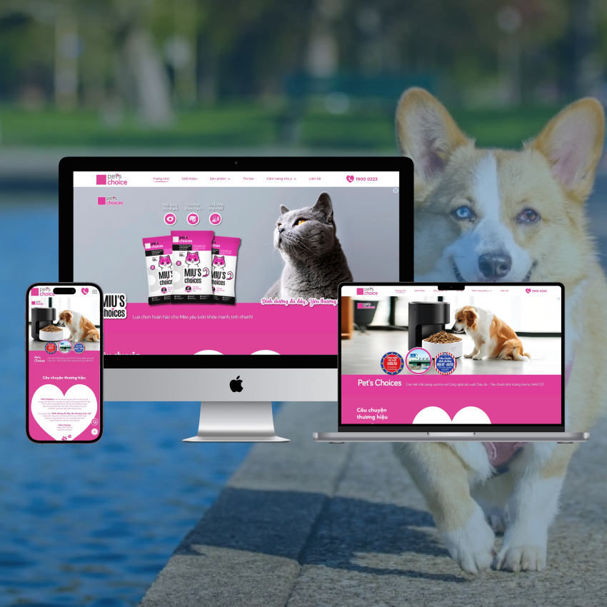 Thiết kế website sản phẩm cho thú cưng Pet's Choices