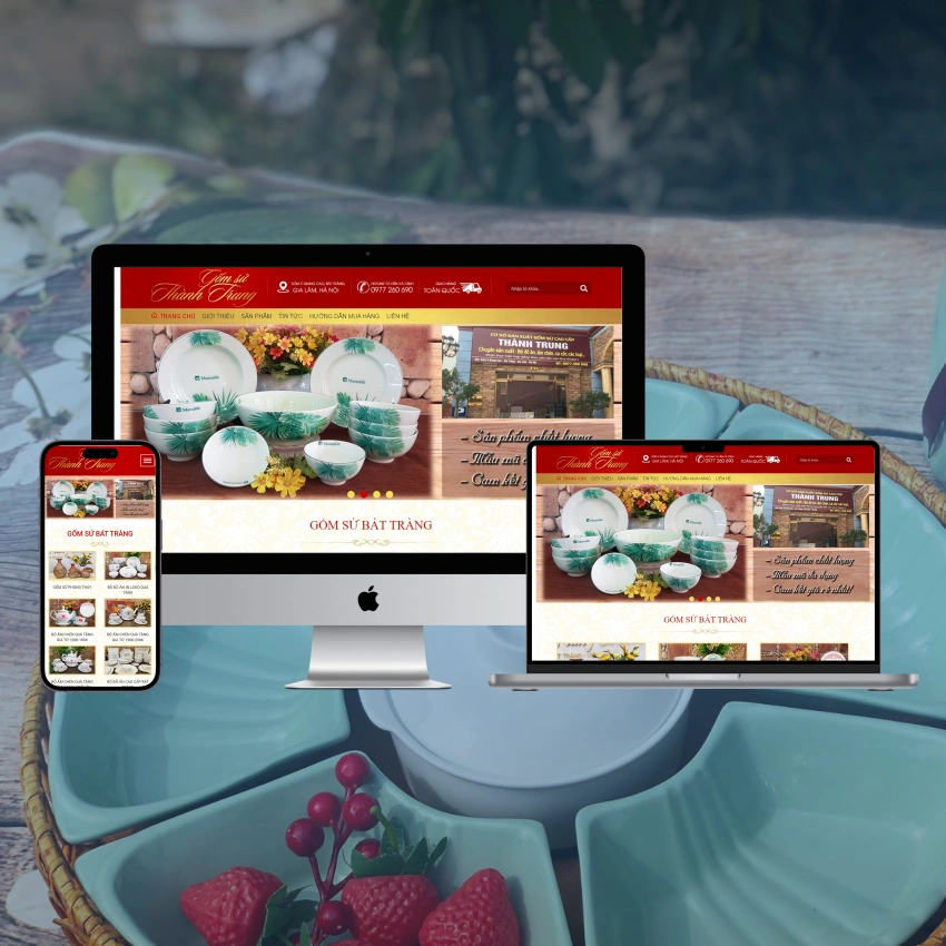 Thiết kế website gốm sứ Thành Trung Bát Tràng