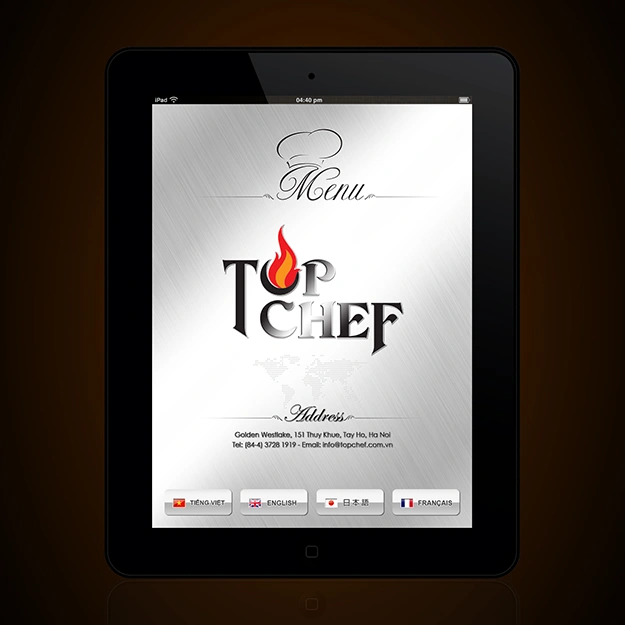 Thiết kế website Thực đơn Top Chef Restaurant